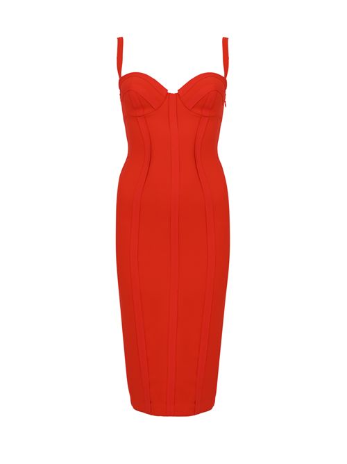 Abito in crêpe leggero con tessuto a taglio vivo Lacca Elisabetta Franchi | AB91861E2H85